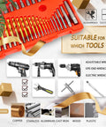 36 Piece Screw Extractor Set With Drill Bits For Removing Broken Studs Bolts And Socket Screws in red case with tool compatibility.