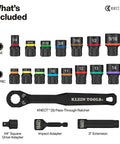 Pass-Through Impact Socket Set 33-Piece SAE And Metric With 7 SAE And 8 Metric Pass-Through Sockets, KNECT adapters visible