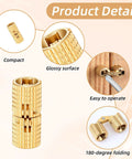 Hidden Brass Barrel Hinges Set For DIY Jewelry Boxes And Furniture 6 Pack 8mm Concealed Hinges With 180 Degree Opening For Slick Doors And Craft Projects By XLIUAX showing compact, glossy surface, easy operation, and 180-degree folding features.