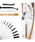14 Piece Coffee Grinder And Espresso Machine Cleaning Brush Set With Stainless Steel Straw Brushes and Coffee Art Stencils