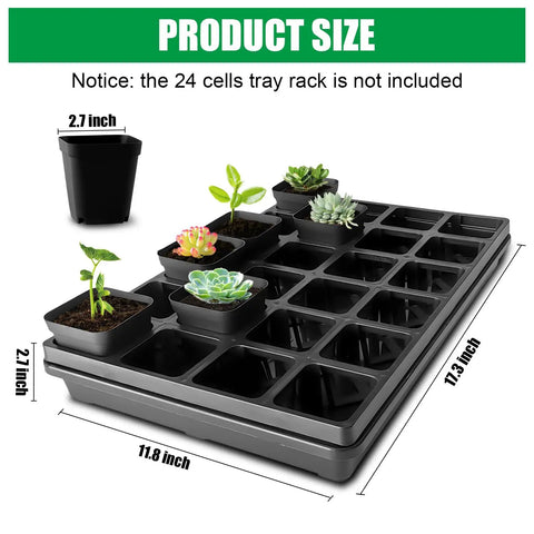 Five Pack Nursery Plant Trays For Potting And Seed Starting Heavy Duty Drainage Water Catcher Trays Large 17.3 By 11.8 Inches Without Holes Black