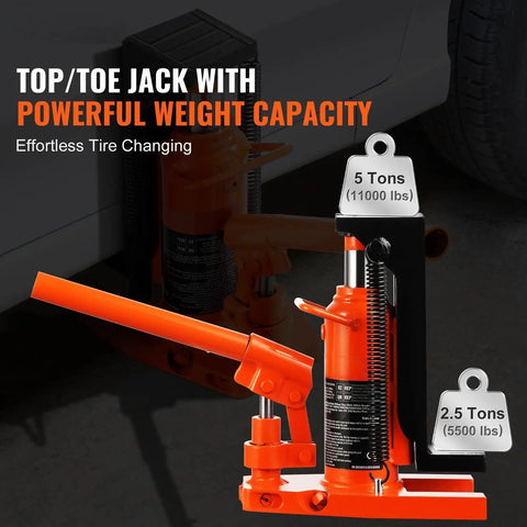 Heavy Duty Hydraulic Toe Jack Shop Essential Beast Mode Lifter With Thirty Ton Max Capacity used for effortless tire changing.