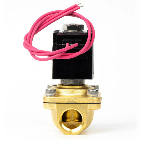 Half Inch Brass Solenoid Valve 12V DC Normally Closed Electric Valve With Viton Seal And Lead Wire Heavy Duty Brass Body