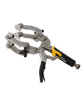Heavy Duty Locking C Clamp For Welding And Woodworking With Four Pad Vise Grip Eleven Inch Jaw shown in a side view