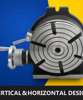 8 Inch Rotary Table With Horizontal And Vertical Tilt For Precision Milling And Drilling showing vernier reading, HV8 3MT shank.