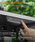 Huuger Dual Motor Electric Standing Desk Frame Black showing intelligent keypad for height control and preset functions.