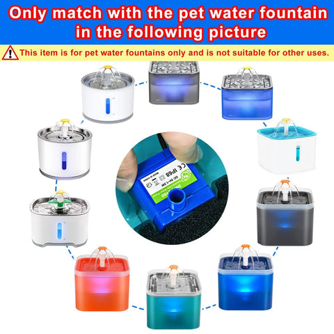 Pet Water Fountain Pump Replacement With LED Indicator And Cleaning Brush, 5V 1.5W Motor Compatible DR-DC160 fountain models