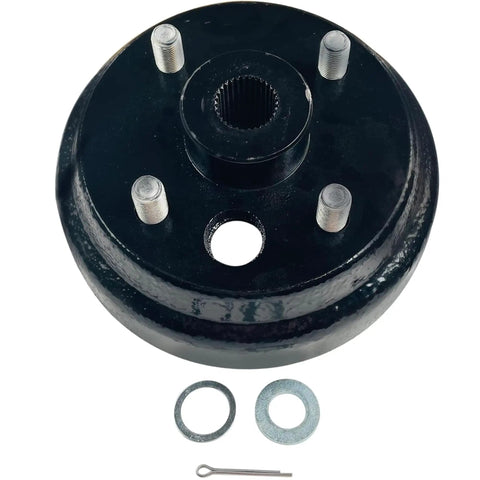 Rear Brake Drum Wheel Hub For EZGO Gas Golf Cart 4 Cycle 91 Up RXV Large Hole 30 Teeth Fine Splined Die Cast Brake Drum With 4 Bolt Pattern