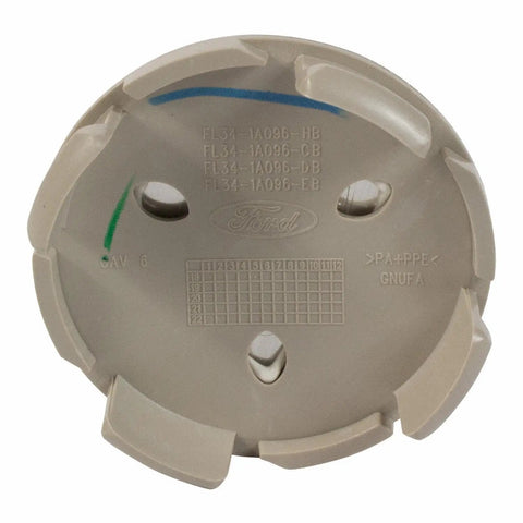 Back view of Ford 2.5 Inch Chrome Center Cap With Blue Oval Logo OEM Genuine Fits 2015-2023 F-150, 2019-2023 Ranger, 2018-2023 Expedition Center Caps Direct Replacement
