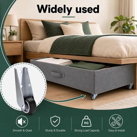 Two Pack Heavy Duty Gate Wheels That Slide Smooth As Butter Using A Door Bottom Pulley Mechanism With Robust Directional Casters For Hassle Free Wooden Gate Adjustments Trusted Diy Fix under a bed with fabric storage.