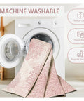 Tractor Farm Gear Area Rug 8x10 Feet Non Slip Low Pile Machine Washable Carpet in washing machine, floral design visible