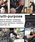 46 Piece One Quarter Inch Drive Socket Wrench Set With Pro Grade 72 Tooth Ratchet Chrome Vanadium Steel Tools in use by mechanics