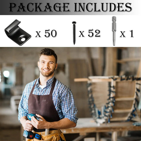 Package includes: 50 Starter Deck Clips, 52 Torx Screws, 1 Torx Bit; ideal for 400 sq ft composite decking with pro grade stainless steel 304.