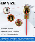 Lrichy 3/4 in NPT brass temperature and pressure relief valve for Suburban RV water heaters with extended probe