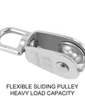 Heavy Duty 304 Stainless Steel Single Pulley Block With Rotatable 360 Degree Roller And Rings, Smooth Rust Resistant Rope Lifting Pulley System Built For Tough Jobs And Heavy Loads, 25mm