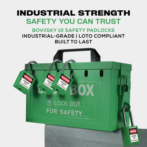 Green Lockout Tagout Padlocks 2 Pack Keyed Different Safety Hasps With Boss Level Security Rock Solid Nylon And Stainless Steel Construction For Zero Hassle Job Site Energy Cutoffs