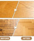 Before and after using Two Piece Wood Repair Kit For Floors And Furniture Repair Scratches And Nicks Easy Fix That Restores Finish