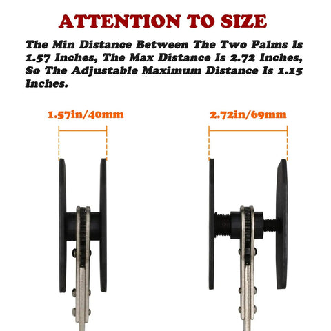 Garage Ready Brake Piston Caliper Press Tool featuring heavy duty ratchet wrench, adjustable distance measurement graphic.