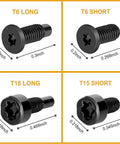 Replacement Screws Kit For Video Doorbells, Fits All Video Doorbell Models, 20 Pieces In 4 Sets, Black Finish, T6 and T15 sizes shown