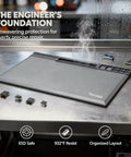Pro Grade Silicone Electronics Repair Mat With Heat Resistant Anti Static Surface For Soldering shows organized layout on table.