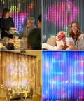 Programmable Colorful Smart LED Window Curtain Lights With APP Control IP65 Waterproof 400 RGB LEDs for festive backdrops