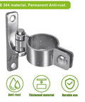 304 Stainless Steel Gate Hinges Two Pack Heavy Duty One And Three Eighths Inch Pipe Hinge With Five Eighths Inch Pin Wall Mount