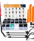 360-piece push rivet clip kit with tool set, 18 size push bumper fastener rivet clips kit for cars, auto push pin rivets for Mercedes.