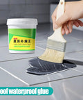 Heavy Hitter Polyurethane Waterproof Coating For Garage And Patio Surfaces applied with brush on tile surface.