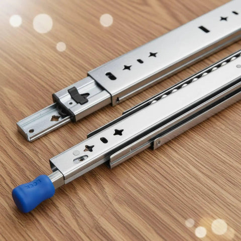 Beefy Drawer Slides Rails Thick Steel With Lock For Cabinets And RVs Smooth Full Extension Movement Industrial Grade 30 Cm
