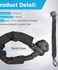 Hella Tough Heavy Duty Soft Shackles 57K Lbs Breaking Strength 1/2 X 22 Inch Polyethylene Synthetic Rigging With Protective Sleeves detail view