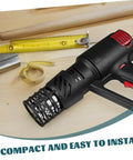 Heat Resistant Hot Air Tool Cover And Guard Cage on a hot air tool with wooden tools in the background, compact and easy install.