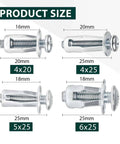 80 Piece Expansion Screw Petal Nut Kit For M4-20 M4-25 M5-25 M6-25 Sizes Galvanized Jack Nuts product size chart