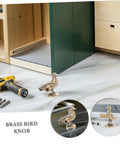 Brass Dove Cabinet Pulls Set Two Pack Smooth Safe Touch DIY Installation Vintage Peaceful Design Decorative Drawer Handles