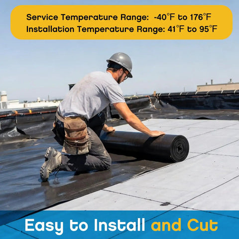 Top Shelf Epdm Rubber Roofing And Waterproofing Membrane Featuring 27.5 Mil Thickness For Badass Waterproof Protection On Flat Roofs easy installation on rooftop.