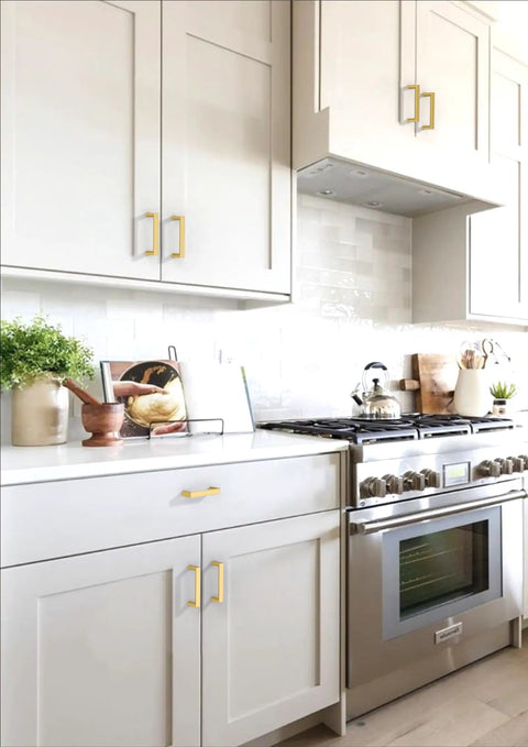 10 Pack Brushed Gold Cabinet Pulls 3 Inch 76mm Solid Zinc Alloy Drawer Handles For Kitchen Cabinets Durable Hardware