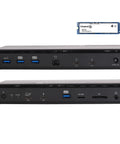 Rock Solid Thunderbolt 5 SSD Dock With Four Thunderbolt Links Plus Extra Ports For Smooth 8K Grind And Flat Out Speeds Using 4TB Kingston PCIe NVMe Storage, showing front and back ports.