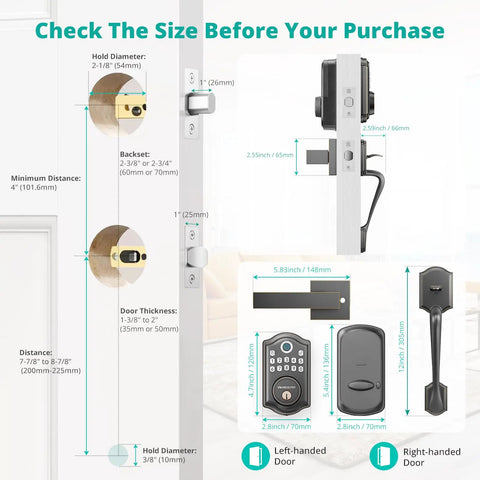 Next Level Fingerprint Keyless Entry Door Lock With Modern Handle Set For Smart Home Security Featuring Plug And Play Mobile App Setup And No Sweat Digital Keypad Access For Households