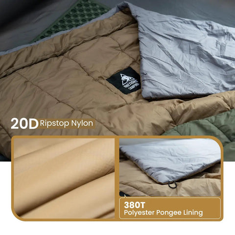 Ultralight Sleeping Quilt For Backpacking And Hammock Camping, 40 Degree Warmth With Footbox, 20D Ripstop Nylon Shell
