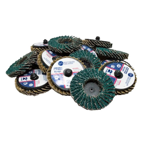 2 Inch Zirconia Flap Disc Grinding Wheel With Quick Change Fit And Male R Type Back Design For Die Grinder Cleaning Welds Finishing Deburring Irregular Surfaces 10 Pack 36 Grit