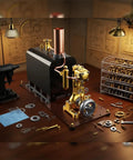 Mini Live Steam Engine Kit With Copper Boiler Reversible Reciprocating Single Cylinder CNC Machined Parts workshop setup