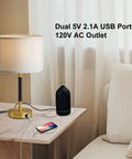 Gold finish lamp with white linen shade, dual USB ports, AC outlet on a table. Touch Control Table Lamp Set Of 2 Gold Finish Lamps With Dual USB Ports And AC Outlet, 3 Way Dimmable Modern Nightstand Light For Bedroom And Living Room, White Linen Shade, LED Bulbs Included visible.