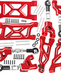 Beefy Aluminum Front And Rear Suspension A Arms Set For One Sixteenth Mojave Grom RTR Kit in red CNC machined 6061-T6 aluminum.