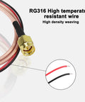 SMA Pigtail Cable Bare Wire Open End Coaxial RG316 For RF Test And Antenna Extension, PCB Welding Ready, showing connector detail