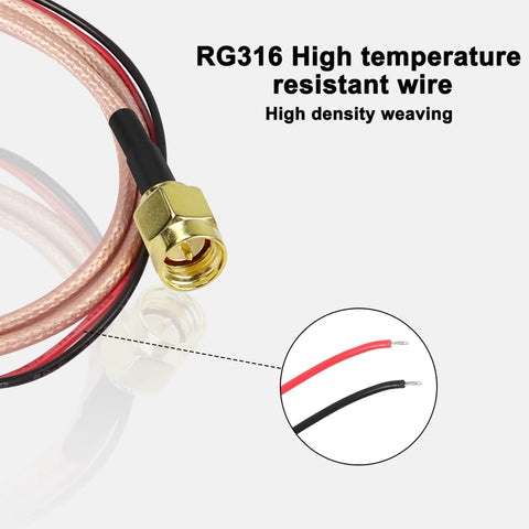 SMA Pigtail Cable Bare Wire Open End Coaxial RG316 For RF Test And Antenna Extension, PCB Welding Ready, showing connector detail
