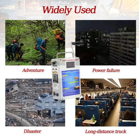 Power Up Anywhere Hand Crank Generator For Off Grid Living And Emergency Lighting 220V 110V 200W 500W in various scenarios