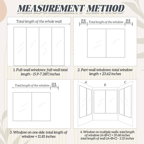 Beefy Heavy Duty Double Curtain Track Set With Ceiling Mount Aluminum Rail For Living Room, Adjustable 3 To 13 Feet, measurement guide