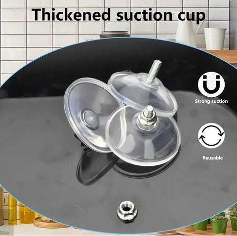 Heavy Duty 6 Pack Suction Cups With Thickened Pvc Sucker Pads And M6 X14 Thread Screws For Extra Strong Adhesive Glass Mount Holder showcasing thickened suction cups on a flat surface.