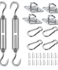 Built Tough All-In-One Sun Shade Sail Hardware Kit With M5 Stainless Steel Hooks And Fasteners, 26 Pieces displayed