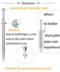 Piercing Taper Kit For Threadless And Internal Threaded Jewelry Changing Tools ball grabber tool with ergonomic grip