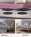 Top Notch Upholstery Tacks And Twist Pins With Clear Heads Heavy Duty Rust Resistant Furniture Hardware Quick Fix Diy Crafts Rock Solid Hold Straight Up Durable 40 Piece Set on sofa before and after use.